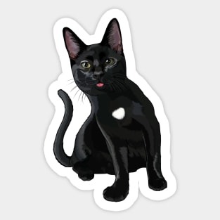 Silly Black Cat Blep Sticker